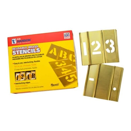 C.H. Hanson 5" Brass Interlocking Stencil Numbers, 15 Piece Set 10015